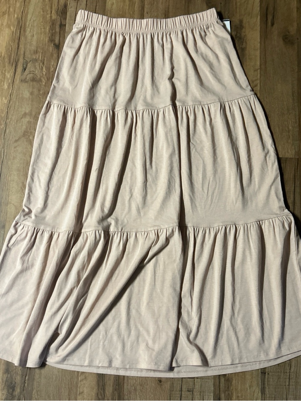 Eileen Fisher Fine Jersey Tiered Skirt Powder Maxi Size X-small
